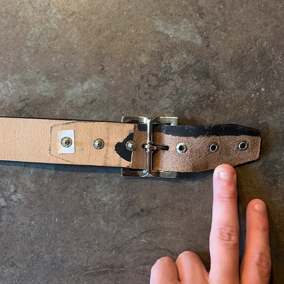 Genuine leather dickies belt, removable belt buckle, barley worn - Picture 3 of 10